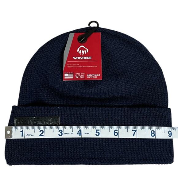 Wolverine 100% Wool Watch Cap Work Wear Mens One Size Blue NWT - Picture 5 of 7